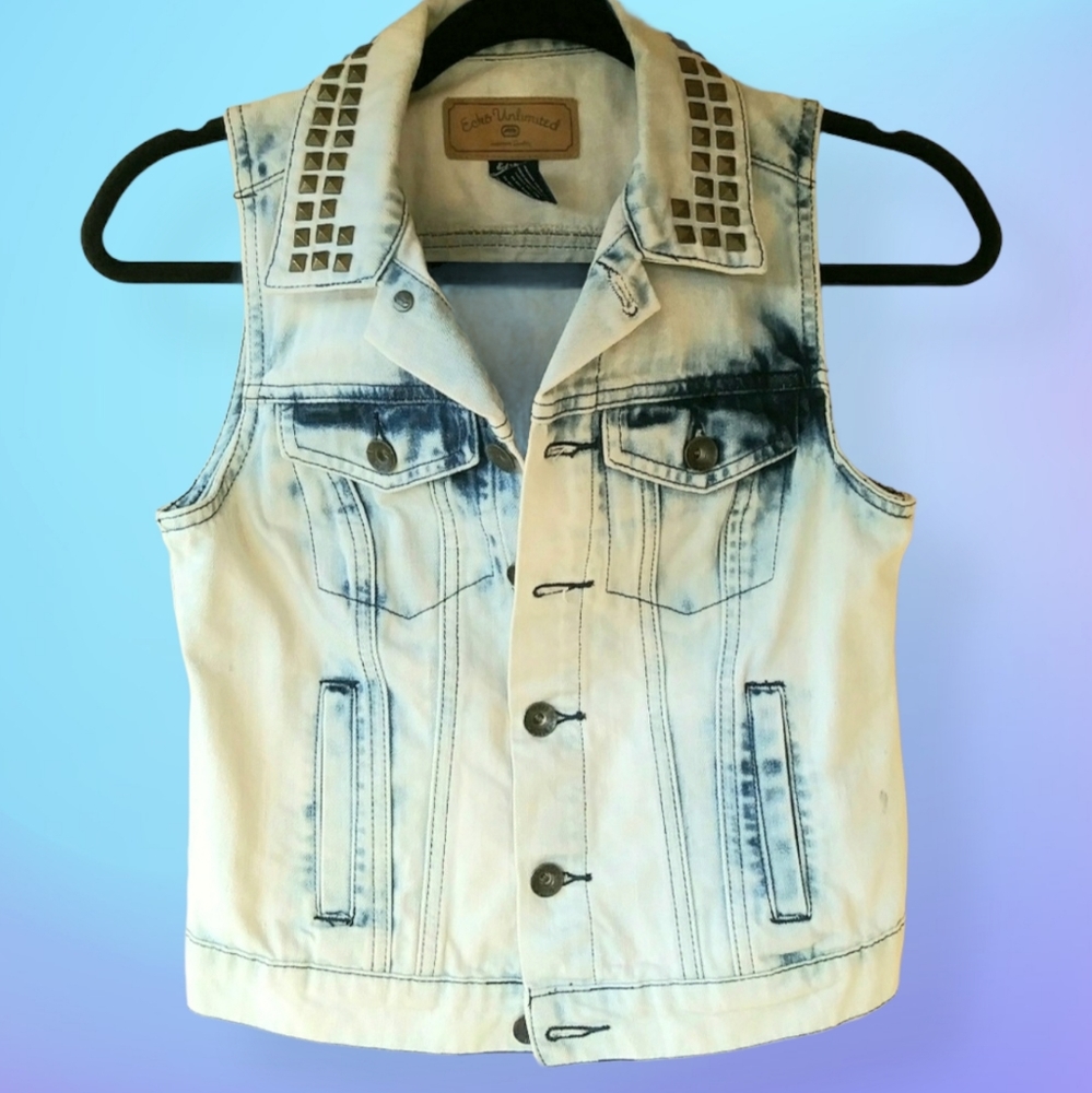 Ecko Unlimited Studded Jean Vest